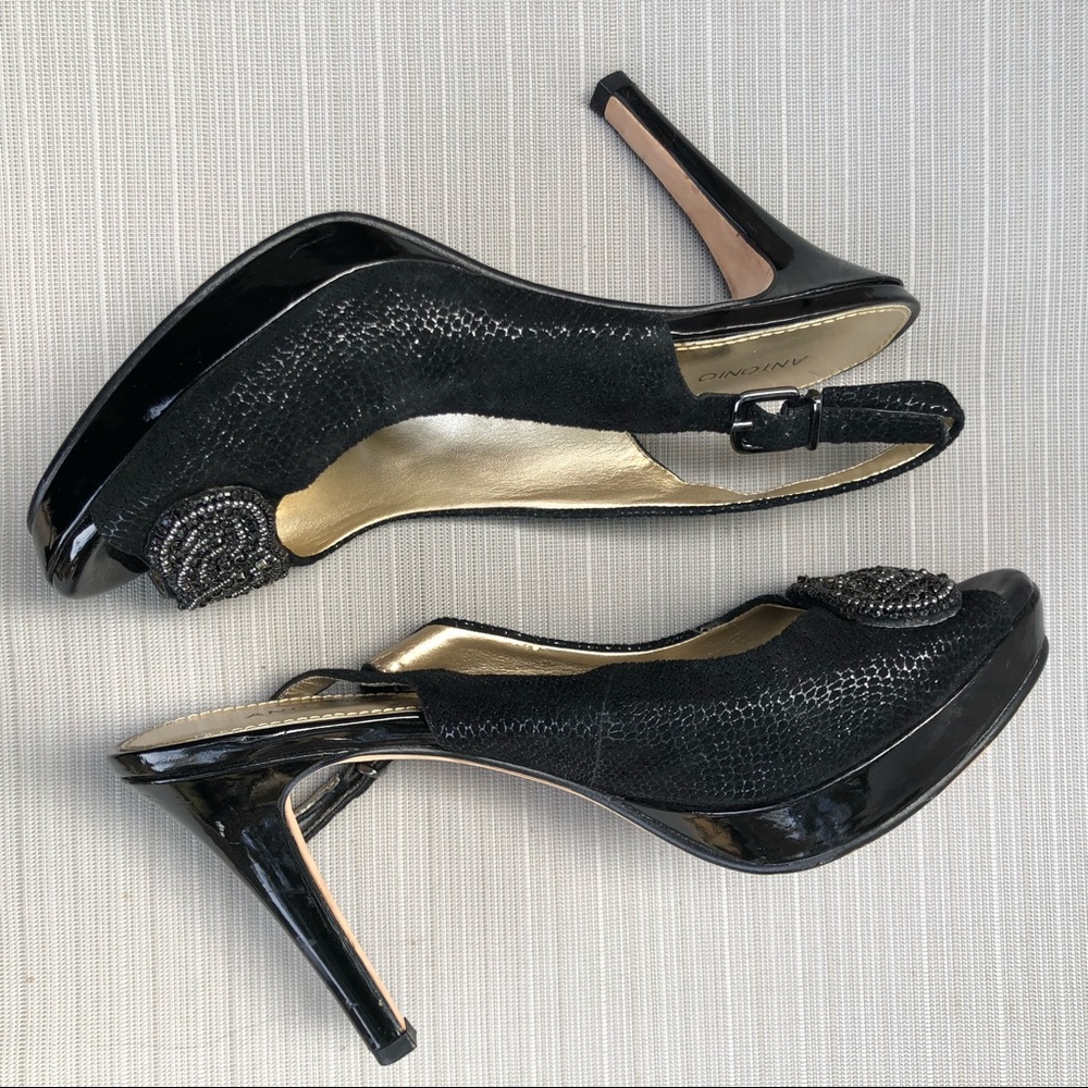 Antonio Melani Black Evening Heels